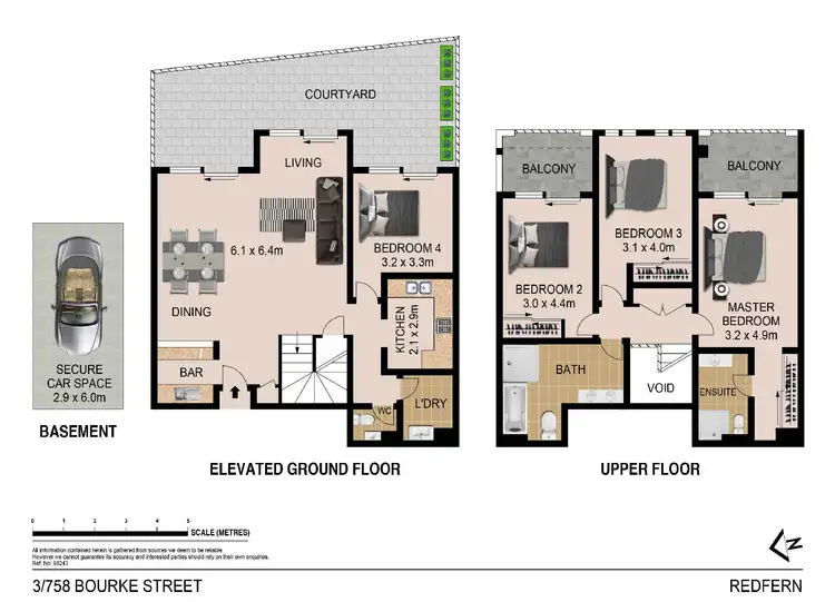 Floorplan of Homely apartment listing, 3/758 Bourke Street, Redfern NSW 2016