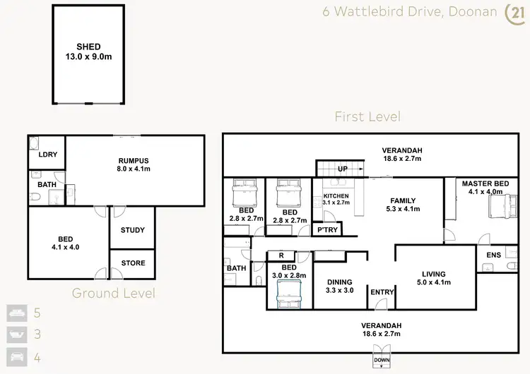 Floorplan of Homely house listing, 6 Wattlebird Drive, Doonan QLD 4562