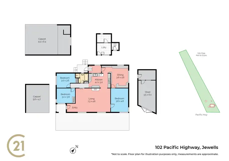 Floorplan of Homely rural property listing, 102 Pacific Highway, Jewells NSW 2280