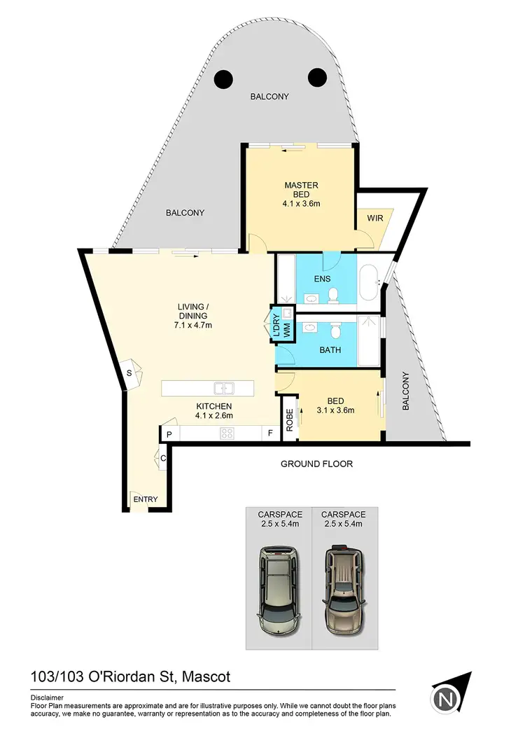 Floorplan of Homely apartment listing, 103/103-105 O'Riordan Street, Mascot NSW 2020