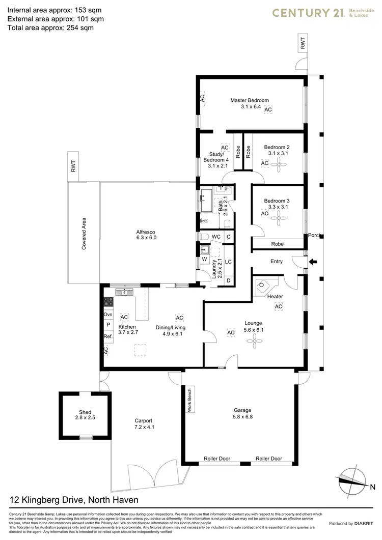 Floorplan of Homely house listing, 12 Klingberg Drive, North Haven SA 5018
