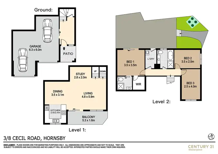 Floorplan of Homely townhouse listing, 3/8 Cecil Road, Hornsby NSW 2077