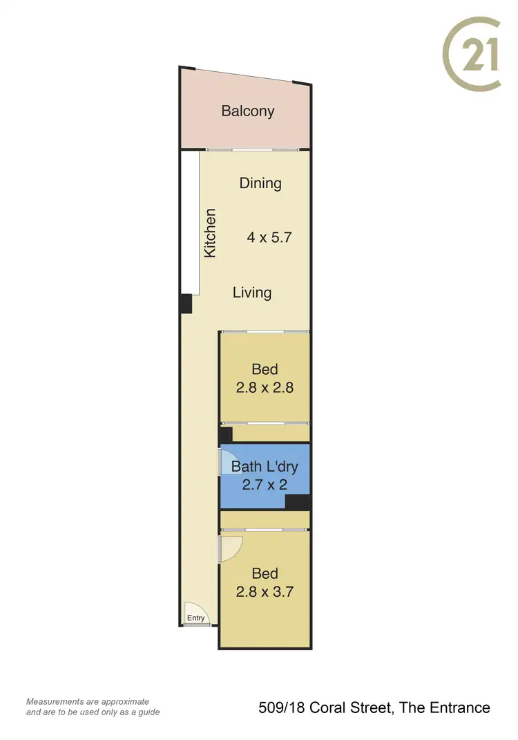 Floorplan of Homely unit listing, 509/18 Coral Street, The Entrance NSW 2261