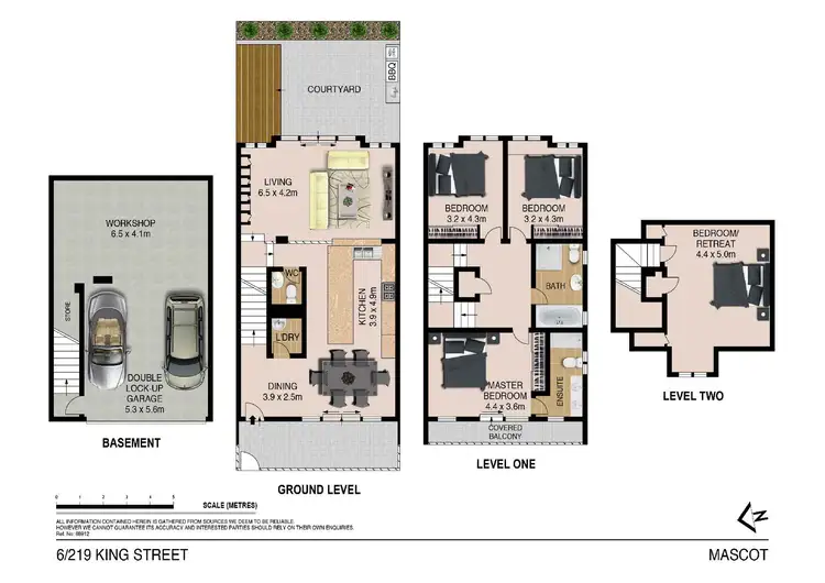 Floorplan of Homely townhouse listing, 6/219 King Street, Mascot NSW 2020