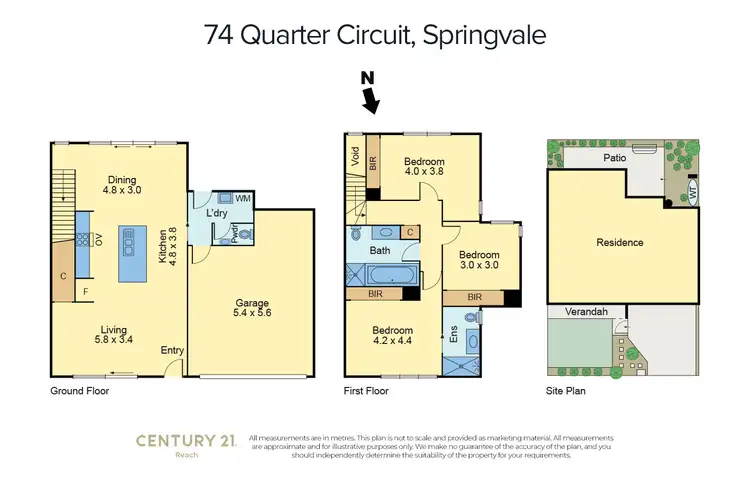 Floorplan of Homely townhouse listing, 74 Quarter Circuit, Springvale VIC 3171