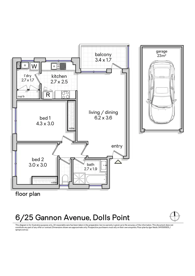 Floorplan of Homely apartment listing, 6/25 Gannon Avenue, Dolls Point NSW 2219