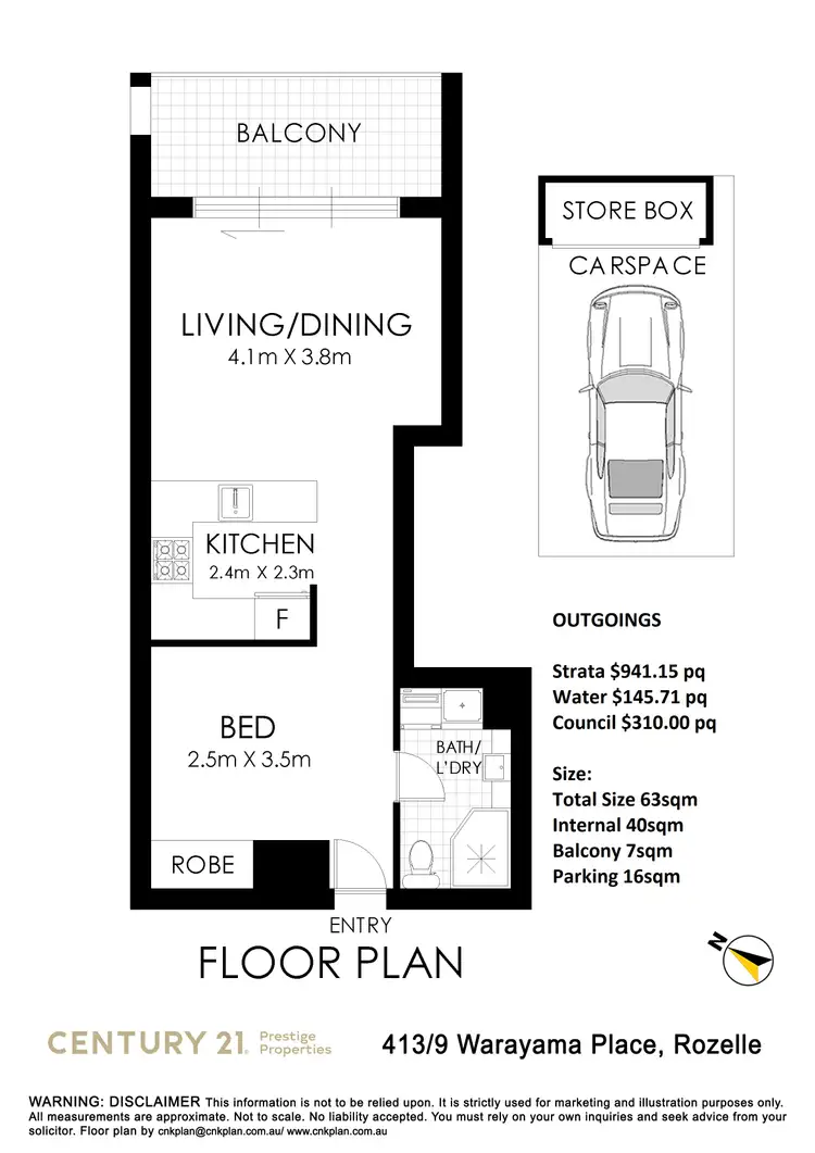 Floorplan of Homely apartment listing, 413/9 Warayama Place, Rozelle NSW 2039