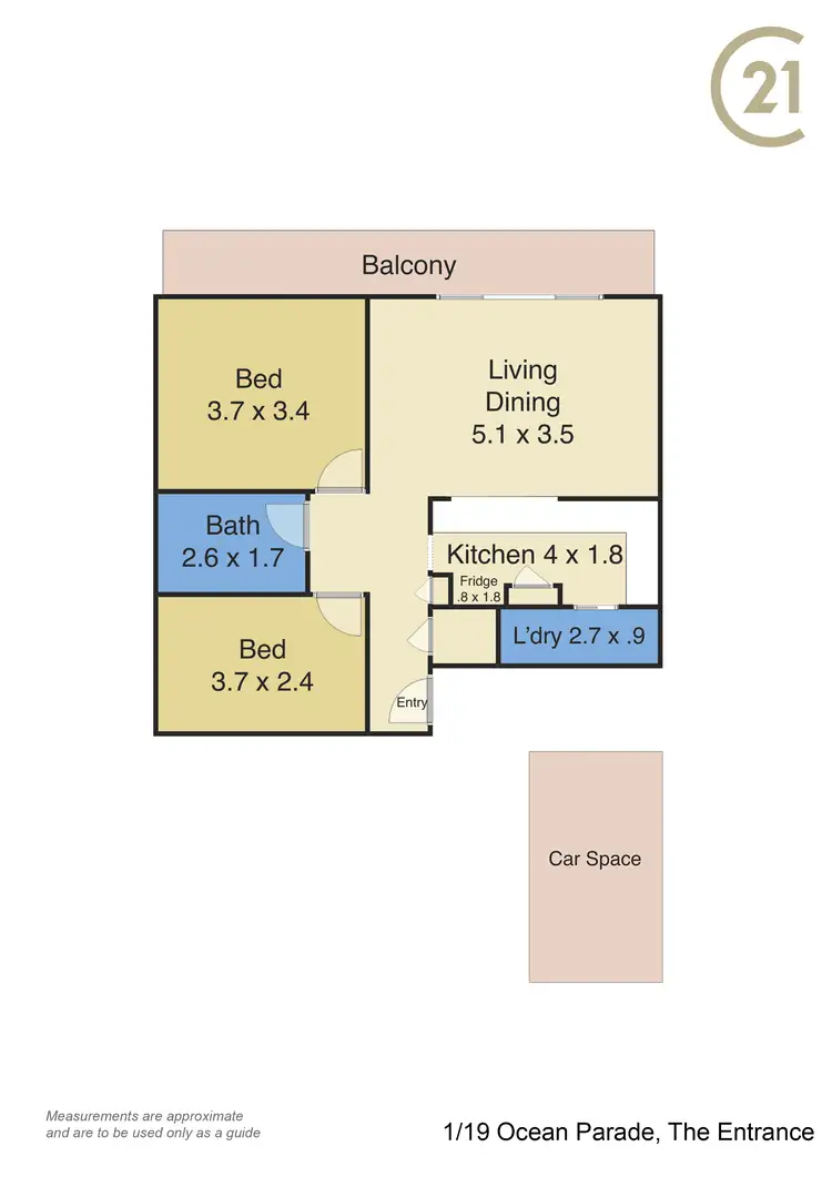 Floorplan of Homely unit listing, 1/19 Ocean Parade, The Entrance NSW 2261