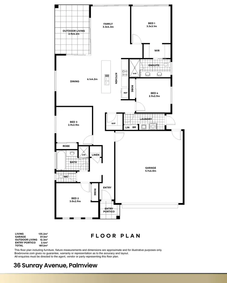 Floorplan of Homely house listing, 36 Sunray Avenue, Palmview QLD 4553