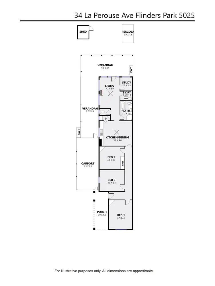 Floorplan of Homely house listing, 34 La Perouse Avenue, Flinders Park SA 5025
