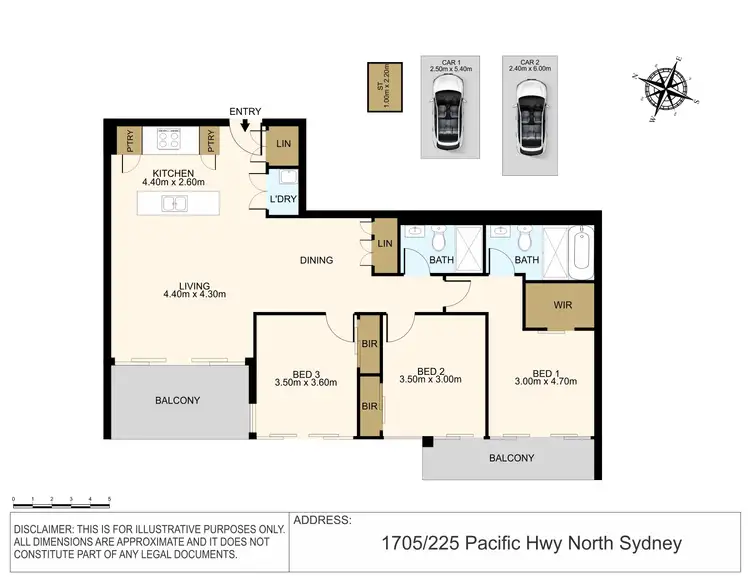 Floorplan of Homely apartment listing, 1705/225 Pacific Highway, North Sydney NSW 2060