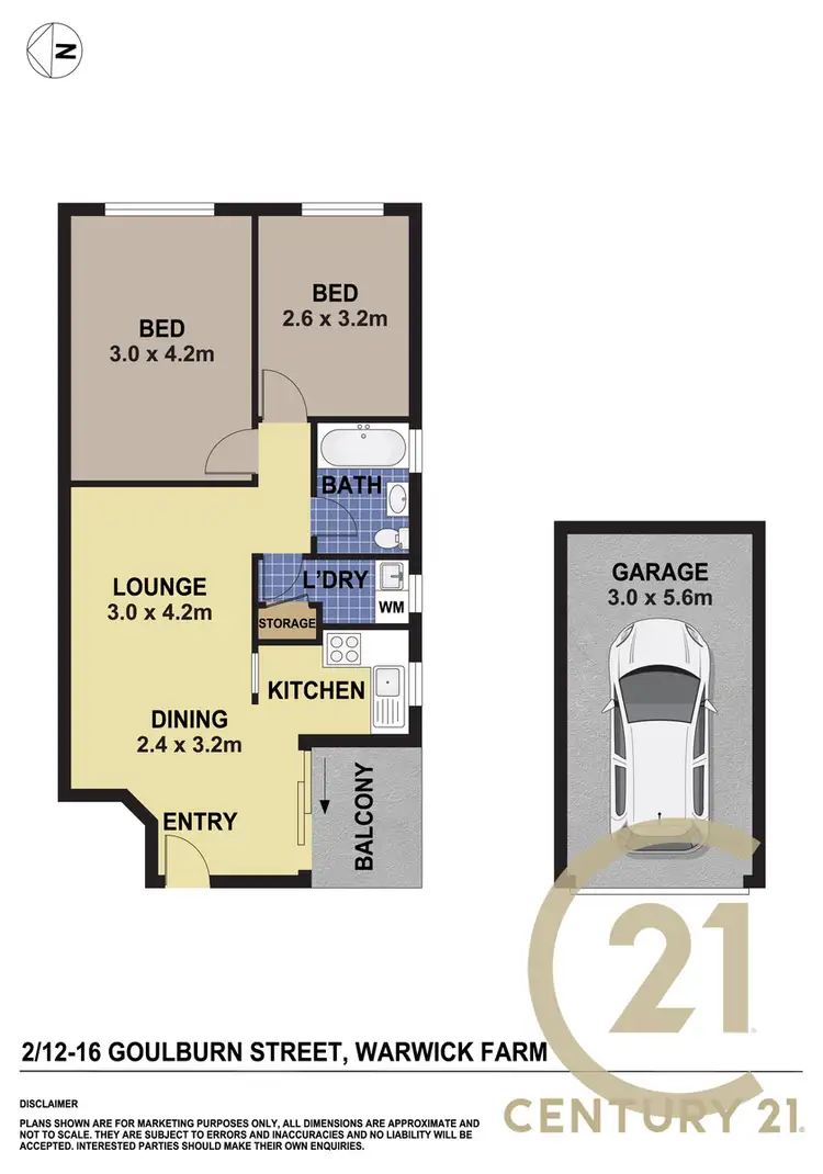 Floorplan of Homely apartment listing, 2/12-16 Goulburn Street, Warwick Farm NSW 2170