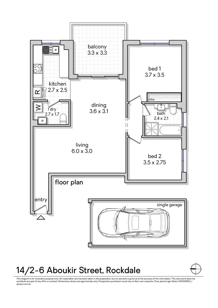 Floorplan of Homely apartment listing, 14/2 Aboukir Street, Rockdale NSW 2216