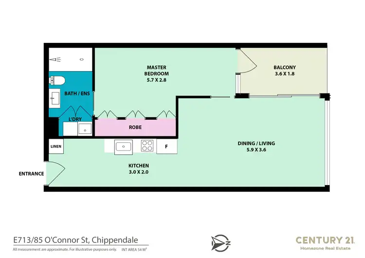 Floorplan of Homely unit listing, E713/85 O'connor Street, Chippendale NSW 2008