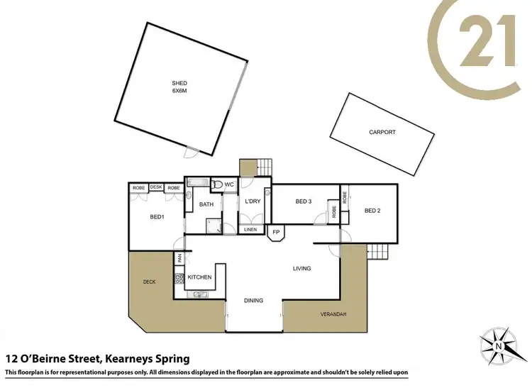 Floorplan of Homely house listing, 12 O'Beirne Street, Kearneys Spring QLD 4350