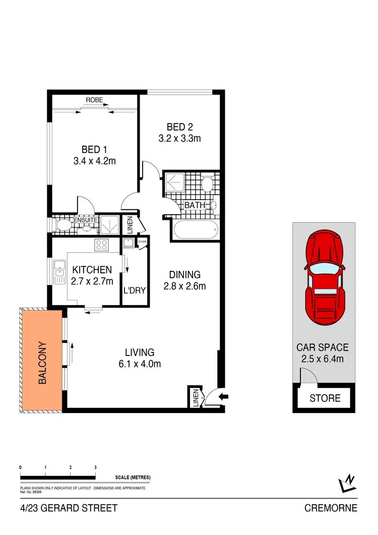 Floorplan of Homely apartment listing, 4/23 Gerard Street, Cremorne NSW 2090