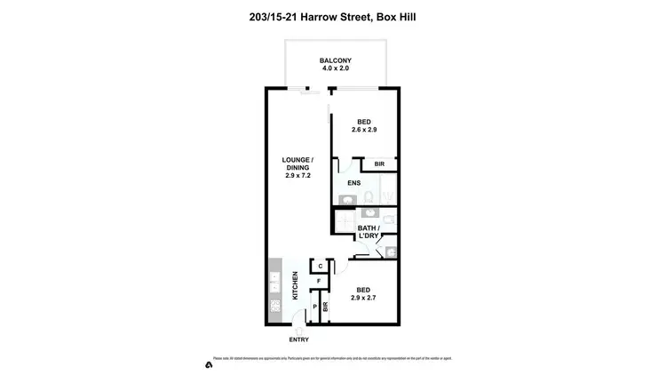 Floorplan of Homely apartment listing, 203/15-21 Harrow Street, Box Hill VIC 3128