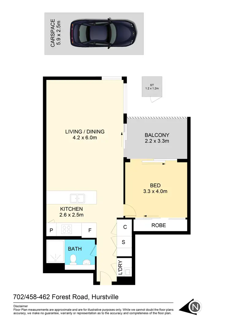 Floorplan of Homely apartment listing, 702/458 Forest Road, Hurstville NSW 2220