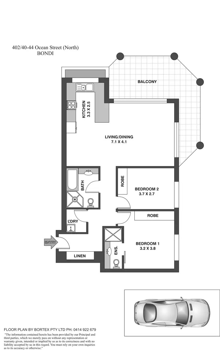 Floorplan of Homely apartment listing, 402/40-44 Ocean Street, Bondi NSW 2026