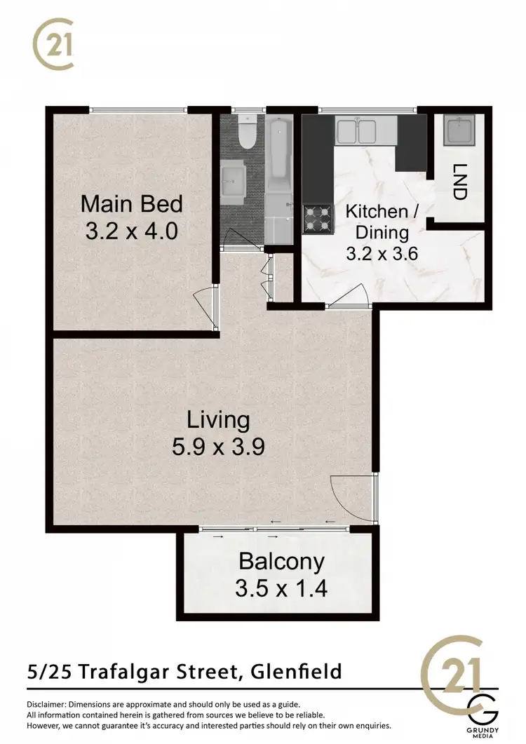 Floorplan of Homely unit listing, 5/25 Trafalgar Street, Glenfield NSW 2167