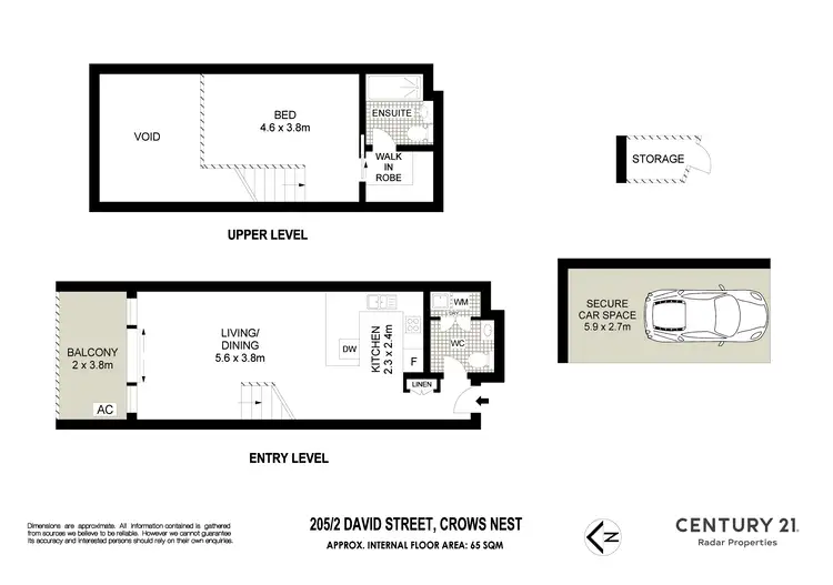 Floorplan of Homely apartment listing, 205/2 David Street, Crows Nest NSW 2065