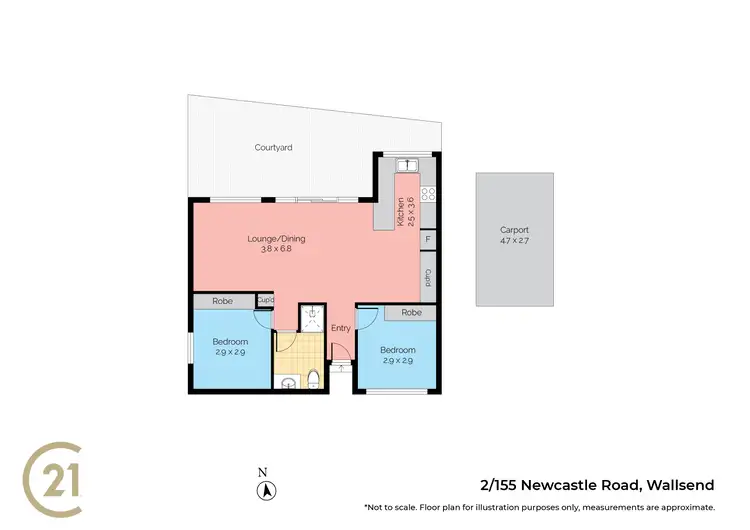 Floorplan of Homely apartment listing, 2/155 Newcastle Road, Wallsend NSW 2287