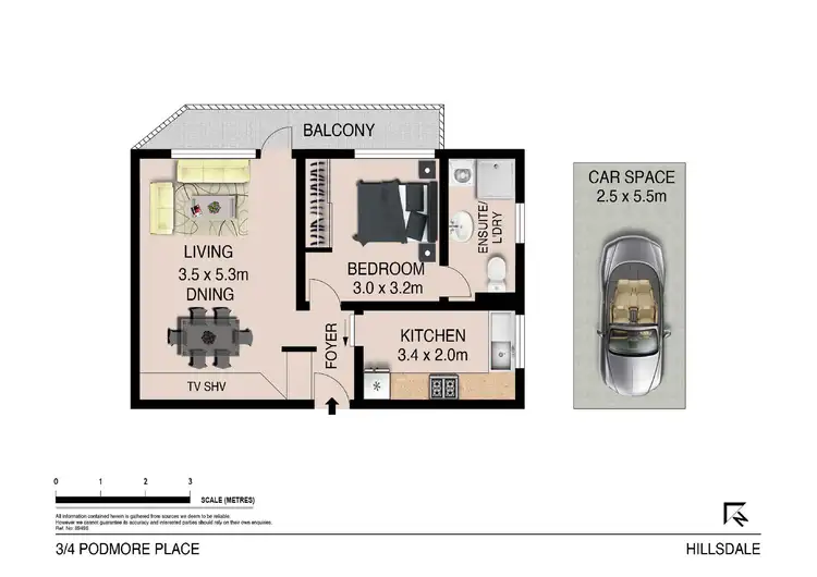 Floorplan of Homely apartment listing, 3/4 Podmore Place, Hillsdale NSW 2036