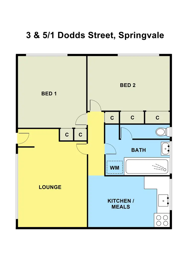Floorplan of Homely block of units listing, 1-5/1 Dodds Street, Springvale VIC 3171