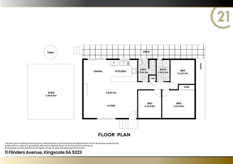 Floorplan of Homely house listing, 11 Flinders Avenue, Kingscote SA 5223