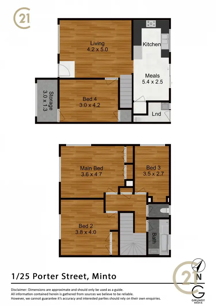 Floorplan of Homely semi-detached listing, 1/25 Porter Street, Minto NSW 2566