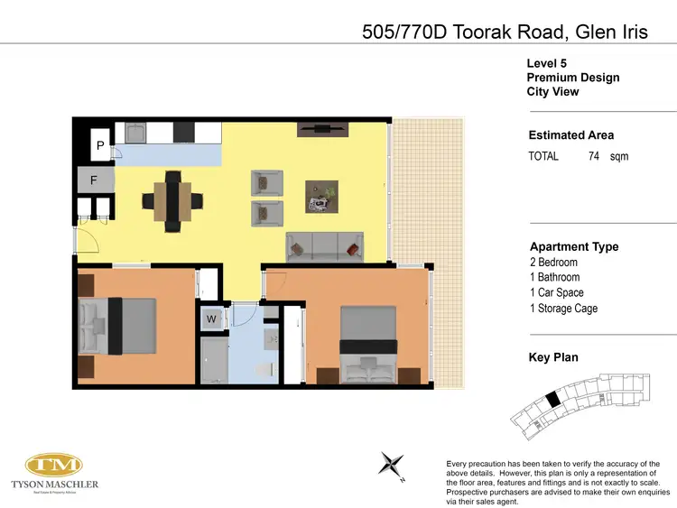 Floorplan of Homely apartment listing, 505/770D Toorak Road, Glen Iris VIC 3146