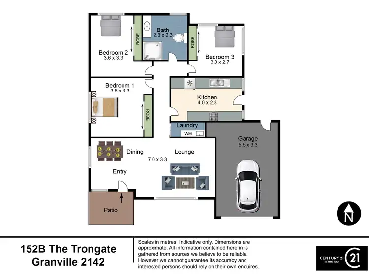 Floorplan of Homely semi-detached listing, 2/152 The Trongate, Granville NSW 2142