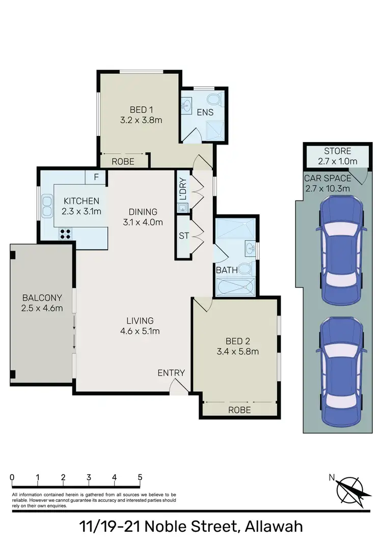 Floorplan of Homely apartment listing, 11/19-21 Noble Street, Allawah NSW 2218