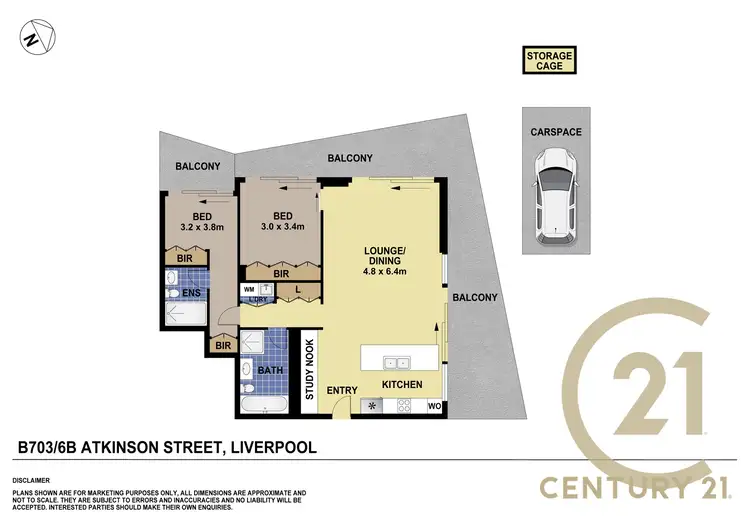 Floorplan of Homely apartment listing, 703 / 6B Atkinson Street, Liverpool NSW 2170
