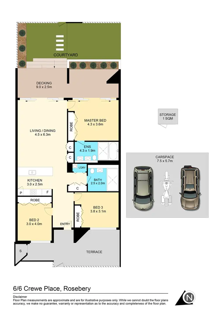 Floorplan of Homely apartment listing, 6/8 Crewe Place, Rosebery NSW 2018