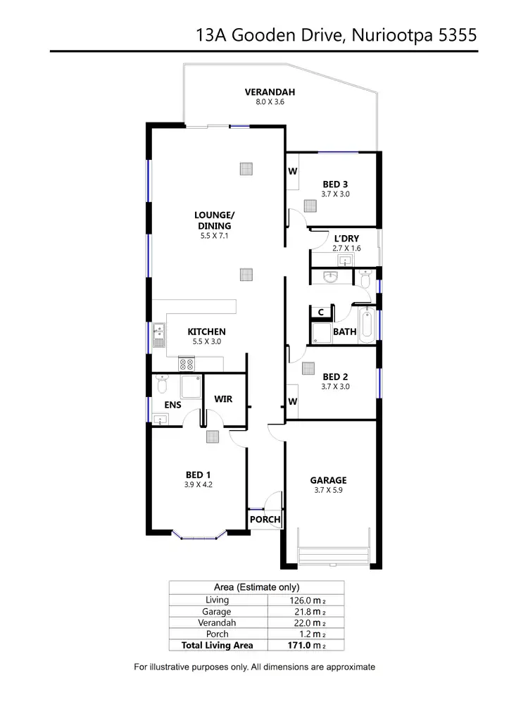 Floorplan of Homely house listing, 13A Gooden Drive, Nuriootpa SA 5355