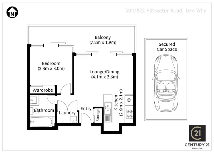 Floorplan of Homely apartment listing, 504/822 Pittwater Road, Dee Why NSW 2099