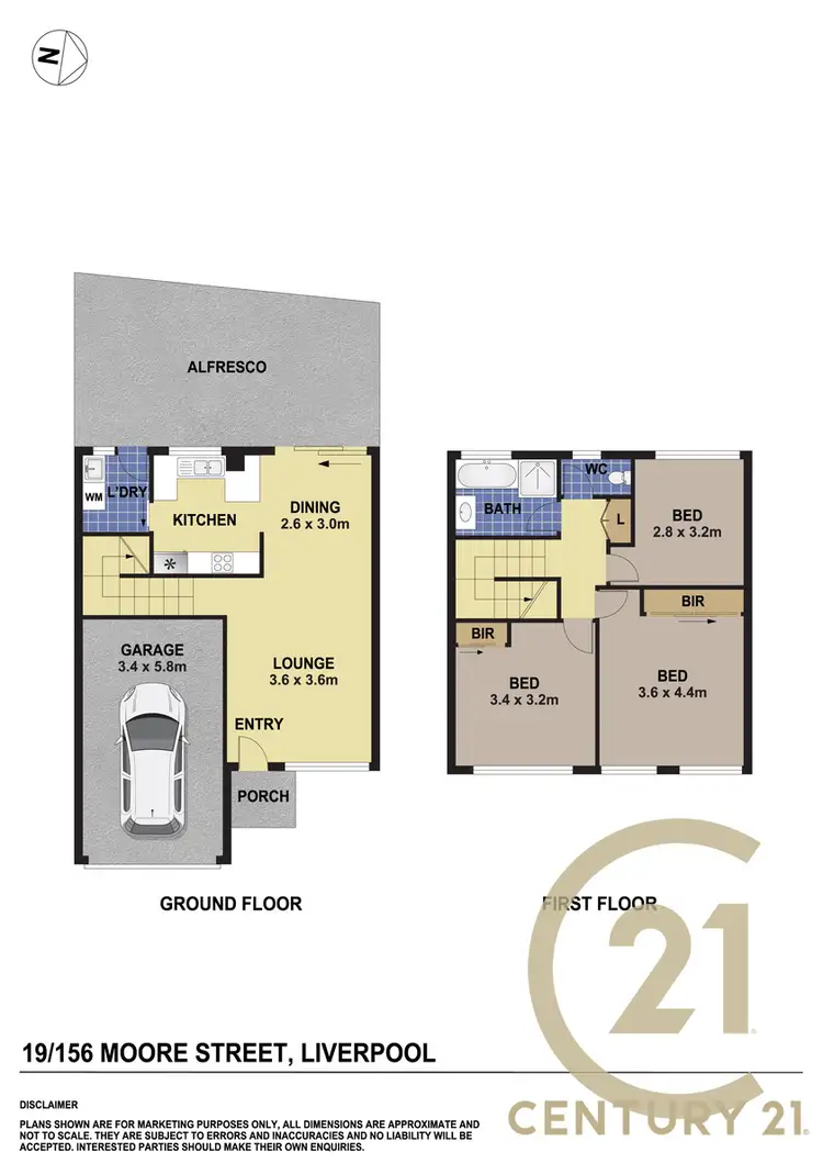 Floorplan of Homely townhouse listing, 19/156 Moore Street, Liverpool NSW 2170