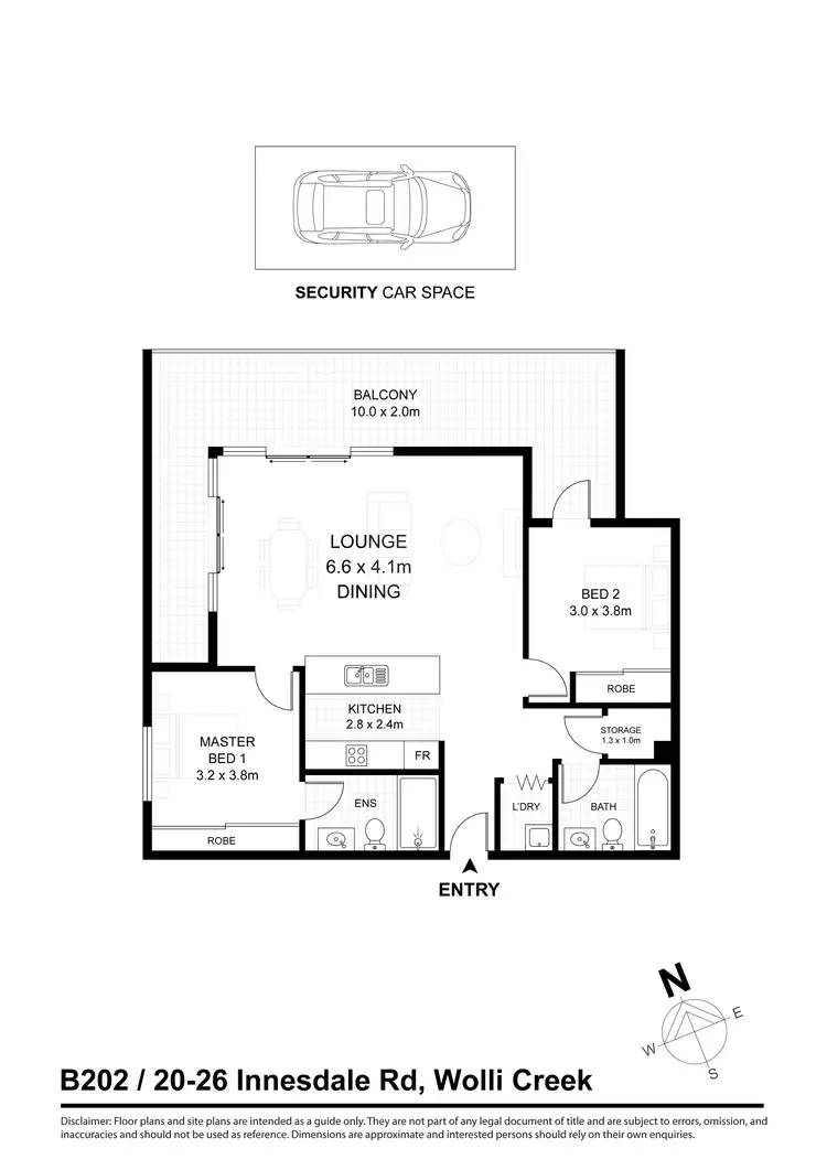Floorplan of Homely apartment listing, B202/20-26 Innesdale Road, Wolli Creek NSW 2205