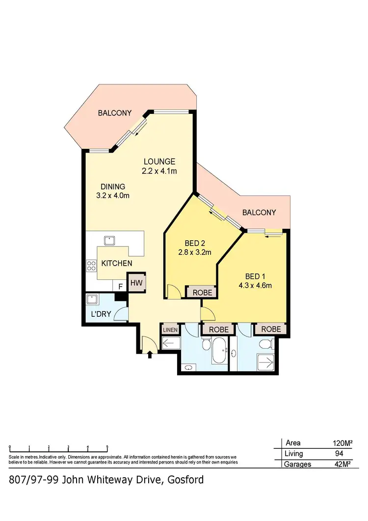 Floorplan of Homely apartment listing, 807/97 John Whiteway Drive, Gosford NSW 2250