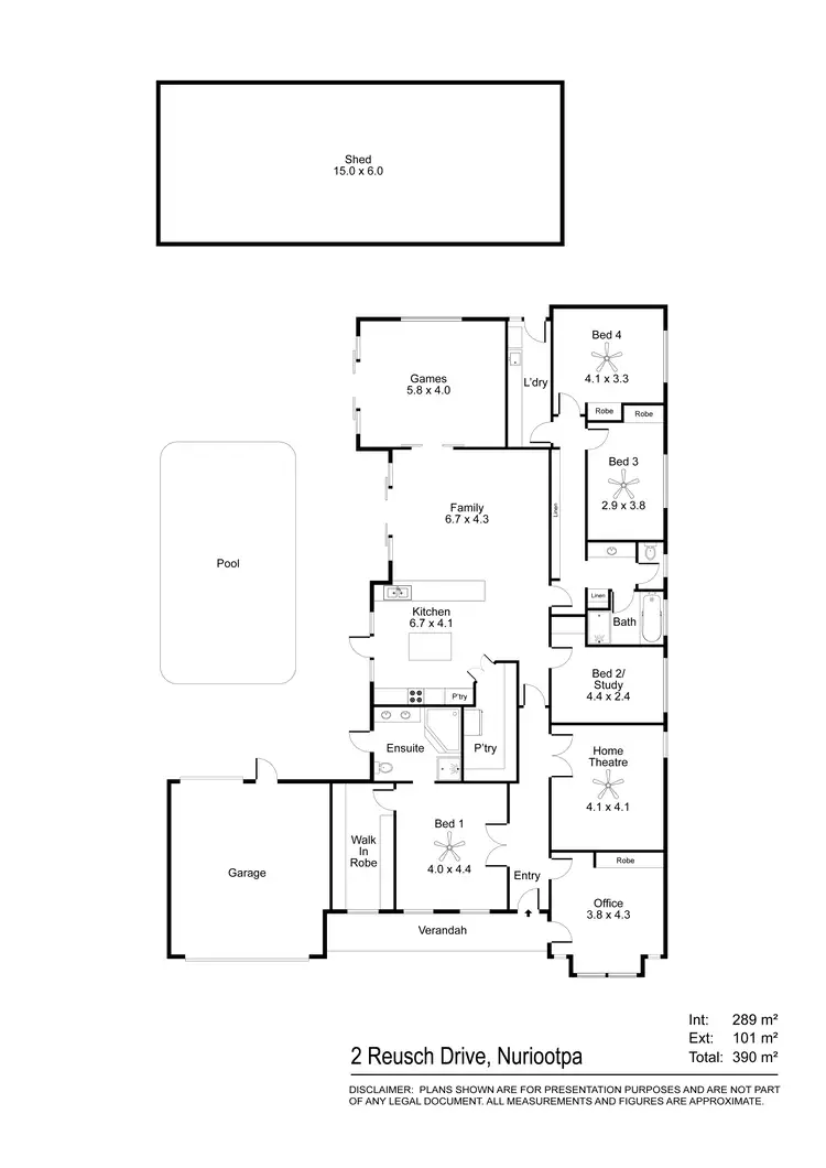 Floorplan of Homely house listing, 2 Reusch Drive, Nuriootpa SA 5355