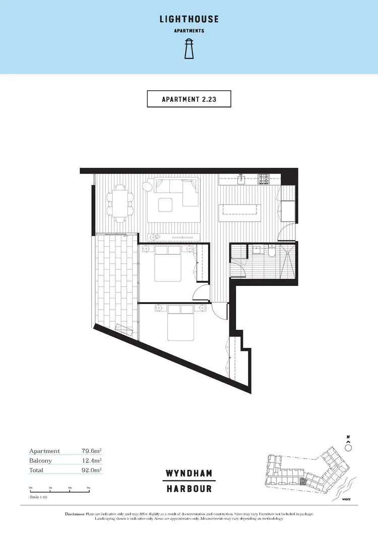 Floorplan of Homely apartment listing, 223 33 Quay Boulevard, Werribee South VIC 3030