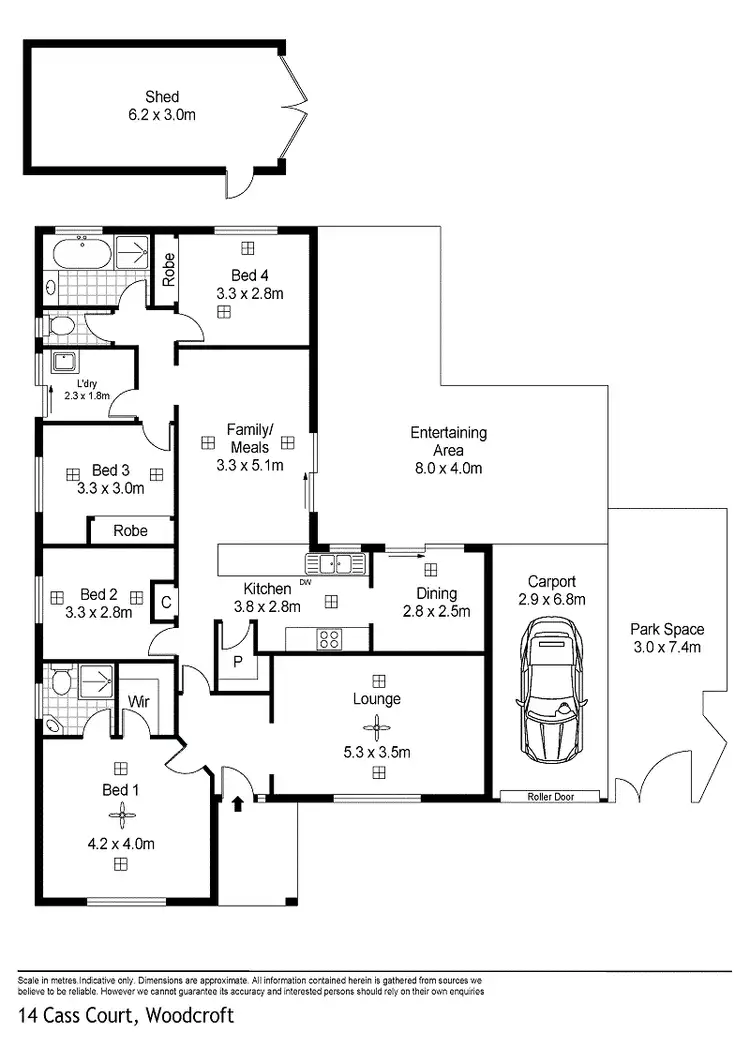 Floorplan of Homely house listing, 14 Cass Court, Woodcroft SA 5162
