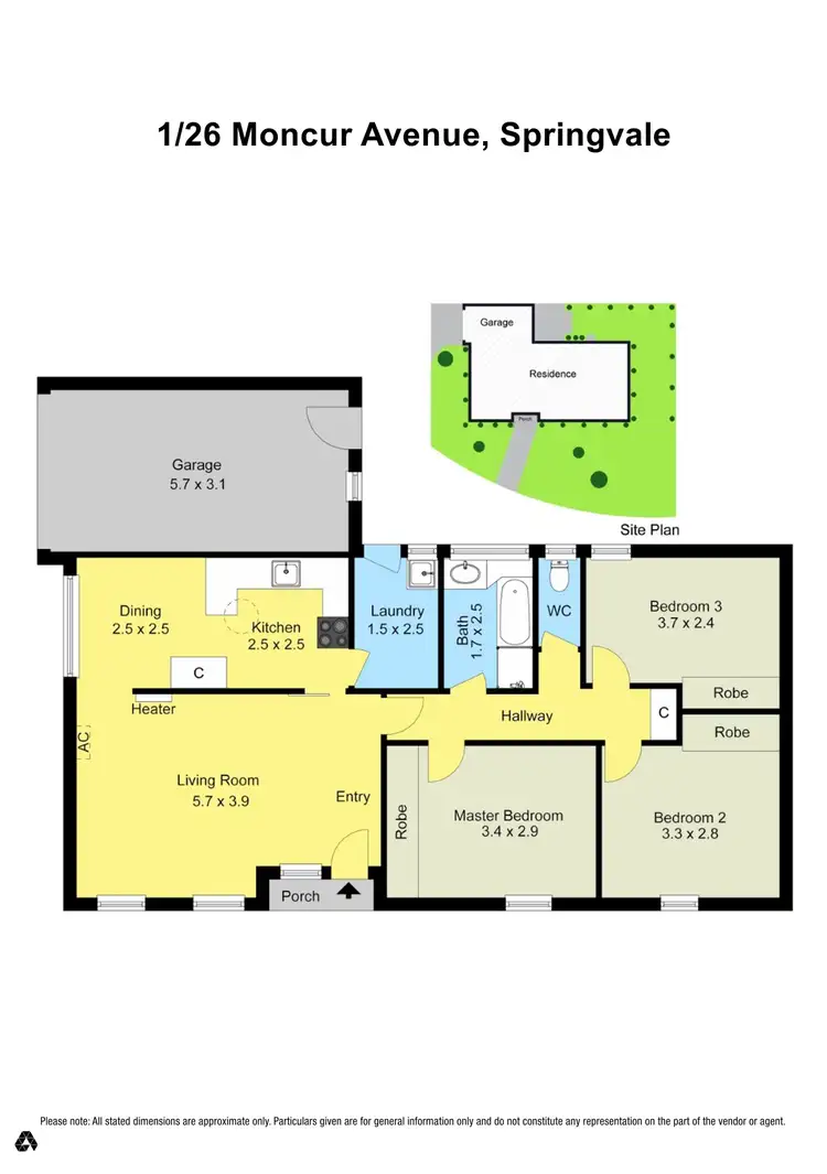 Floorplan of Homely unit listing, 1/26 Moncur Avenue, Springvale VIC 3171