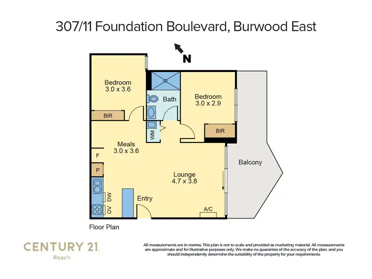 Floorplan of Homely apartment listing, 307/11 Foundation Boulevard, Burwood East VIC 3151