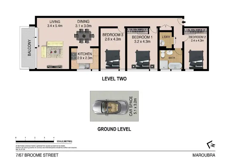 Floorplan of Homely apartment listing, 7/67 Broome Street, Maroubra NSW 2035