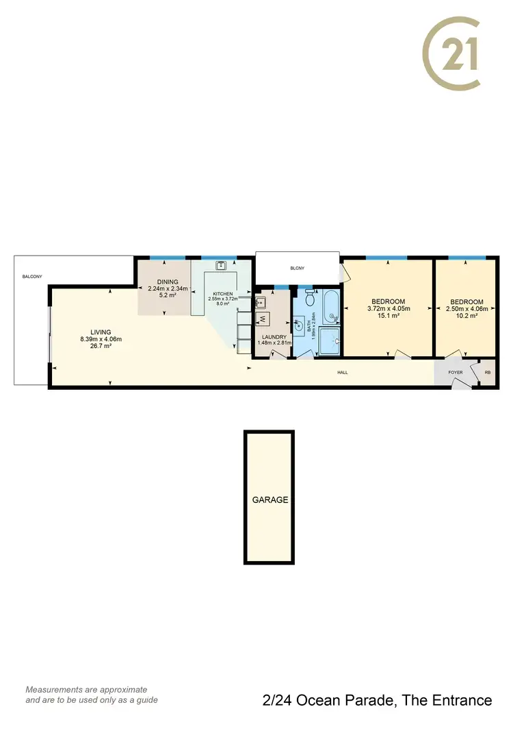 Floorplan of Homely unit listing, 2/24 Ocean Parade, The Entrance NSW 2261