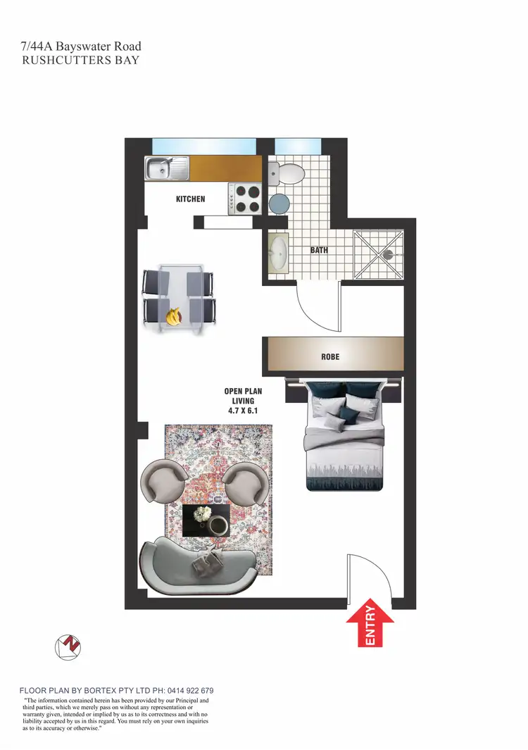 Floorplan of Homely studio listing, 7/44a Bayswater Road, Rushcutters Bay NSW 2011