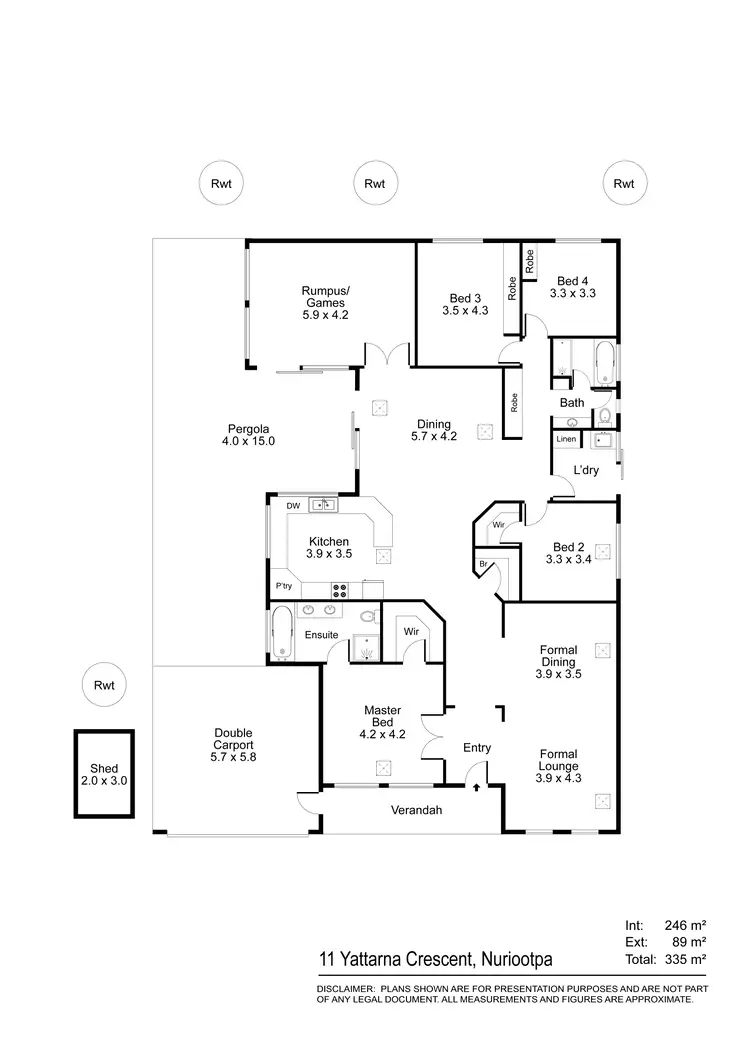 Floorplan of Homely house listing, 11 Yattarna Crescent, Nuriootpa SA 5355