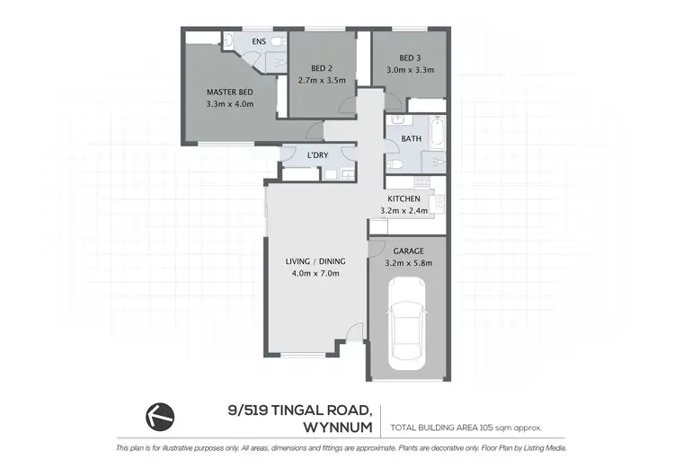 Floorplan of Homely townhouse listing, 9 / 519 Tingal Road, Wynnum QLD 4178